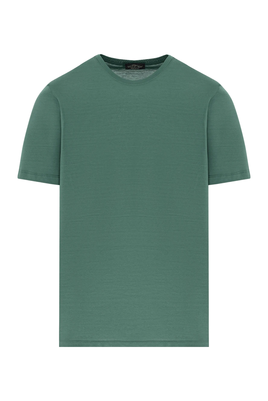 Cesare di Napoli men's cotton t-shirt in green with a slight glossy effect
190765 - photo 1