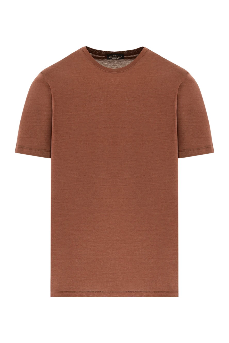 Cesare di Napoli brown cotton t-shirt with a glossy effect 190767 - photo 1