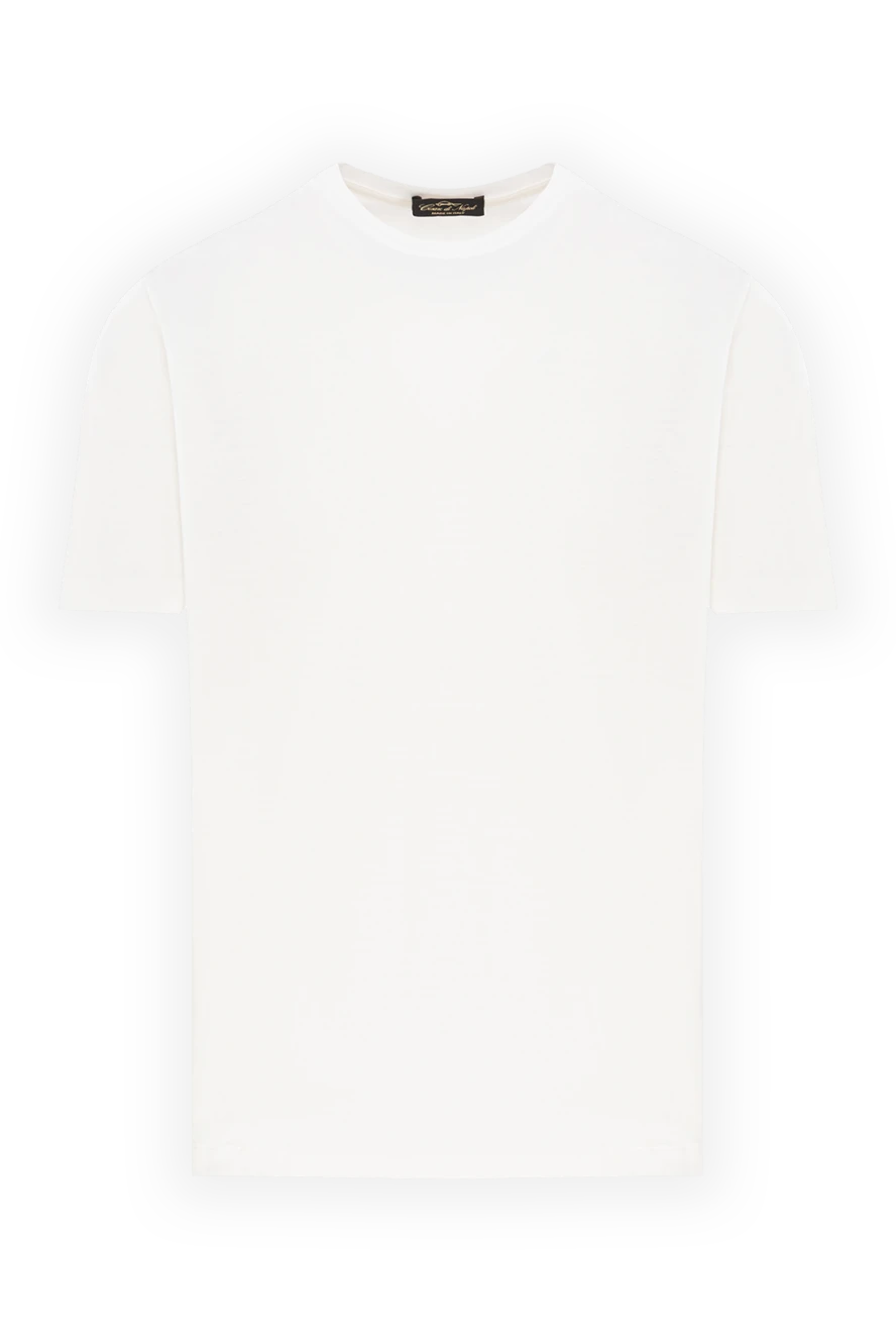 Cesare di Napoli белая футболка мужская хлопковая с мягкой текстурой 190769 - фото 1