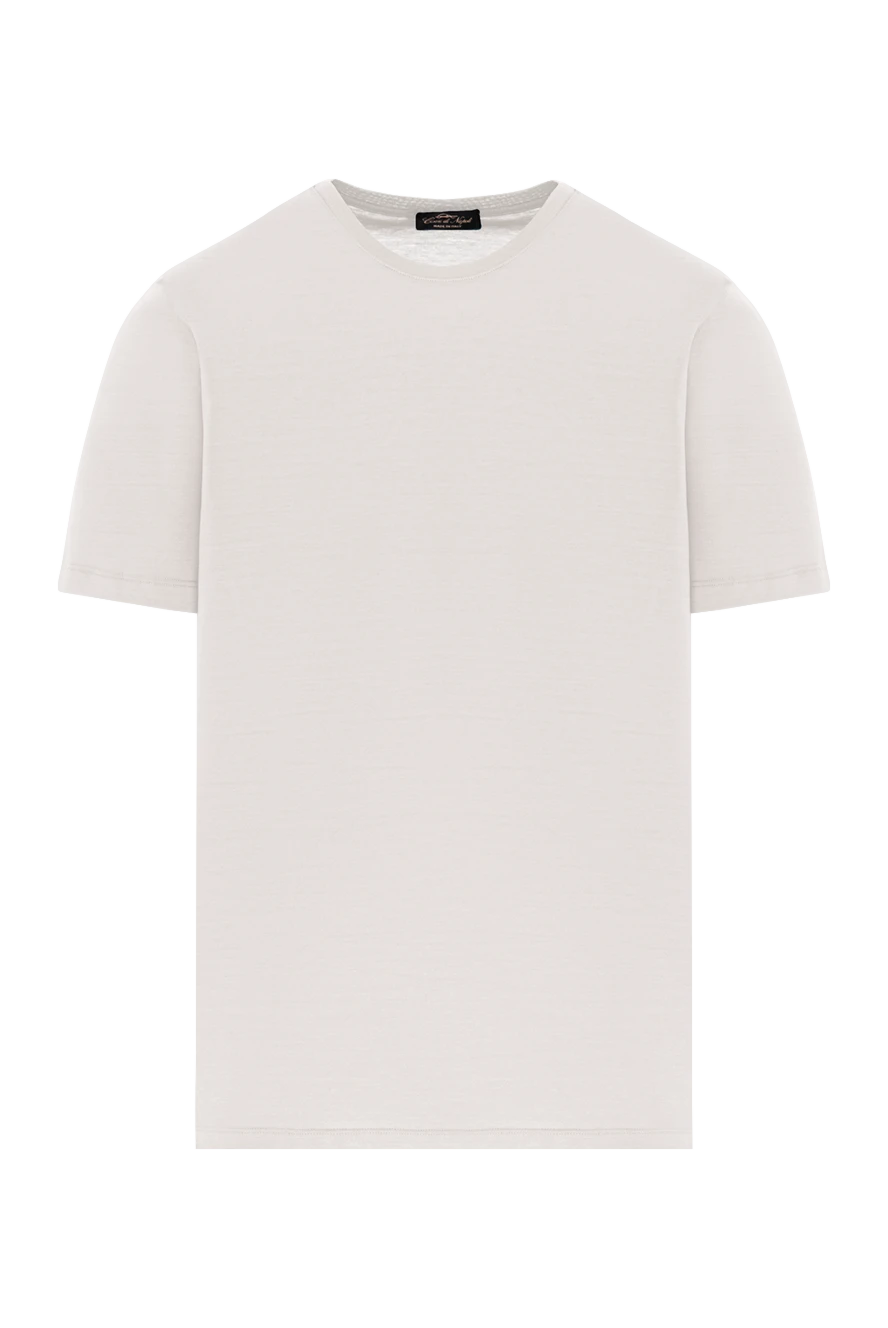 Cesare di Napoli men's basic cotton t-shirt, light gray with a slight sheen 190772 - photo 1