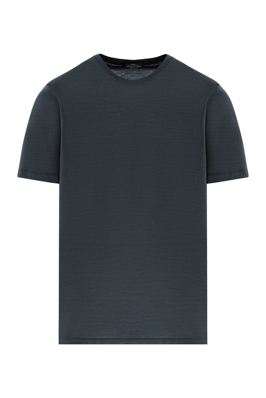 Cesare di Napoli сатин әсері бар антрациттен жасалған ерлерге арналған кәдімгі мақта-мата жейде 190773 - фото 1