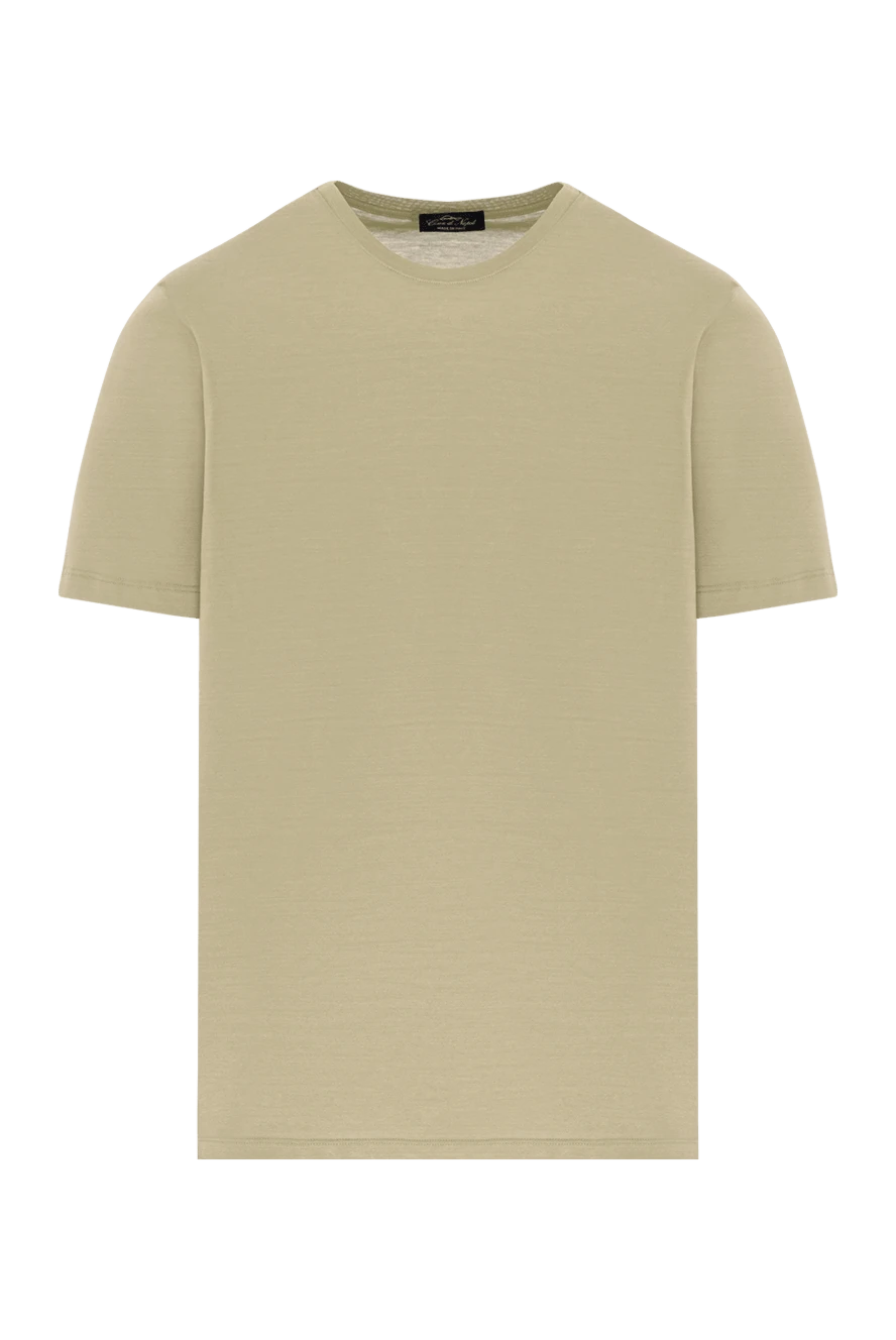 Cesare di Napoli men's universal cotton t-shirt in a neutral sand color 190781 - photo 1