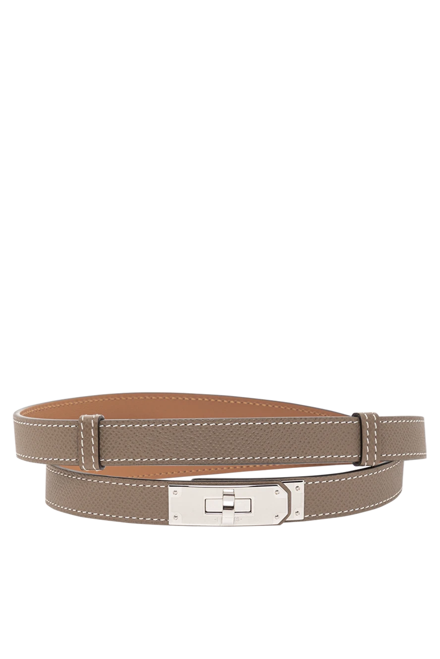 Hermes ремень kelly 18 коричневый из телячьей кожи epsom 190783 - фото 1