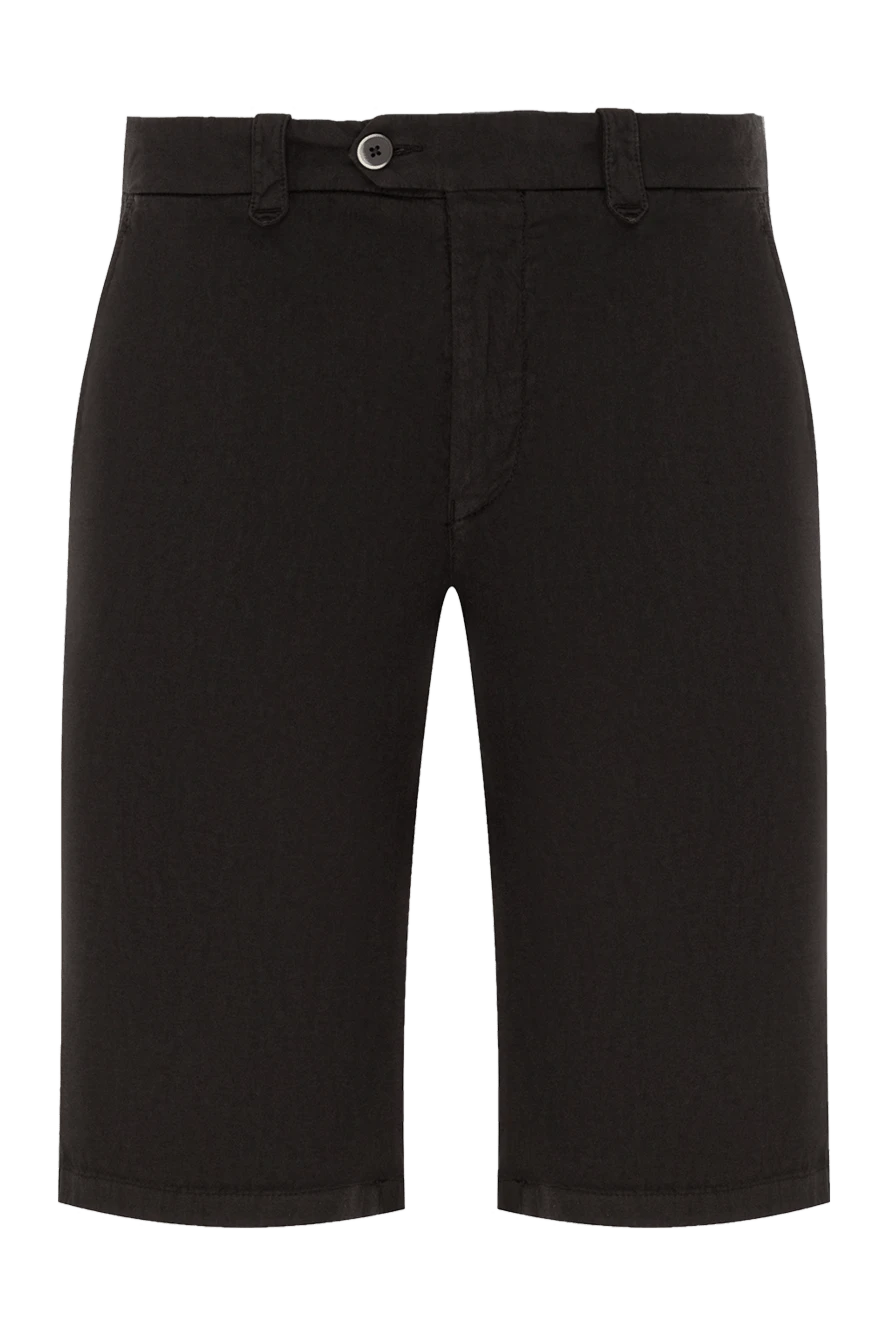 Corneliani men's black straight-cut shorts with a belt 190826 - photo 1