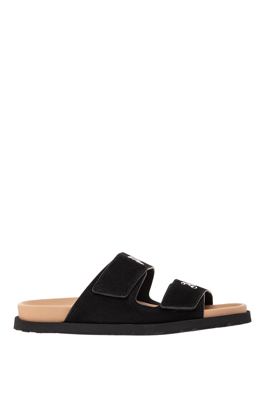 Palm Angels қара күдері, ақ түсті баспалы қос белдік сандалдар 190843 - фото 1