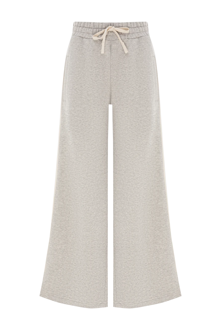 Palm Angels люрексі бар әйелдерге арналған сұр кең аяқты спорттық шалбар 190844 - фото 1