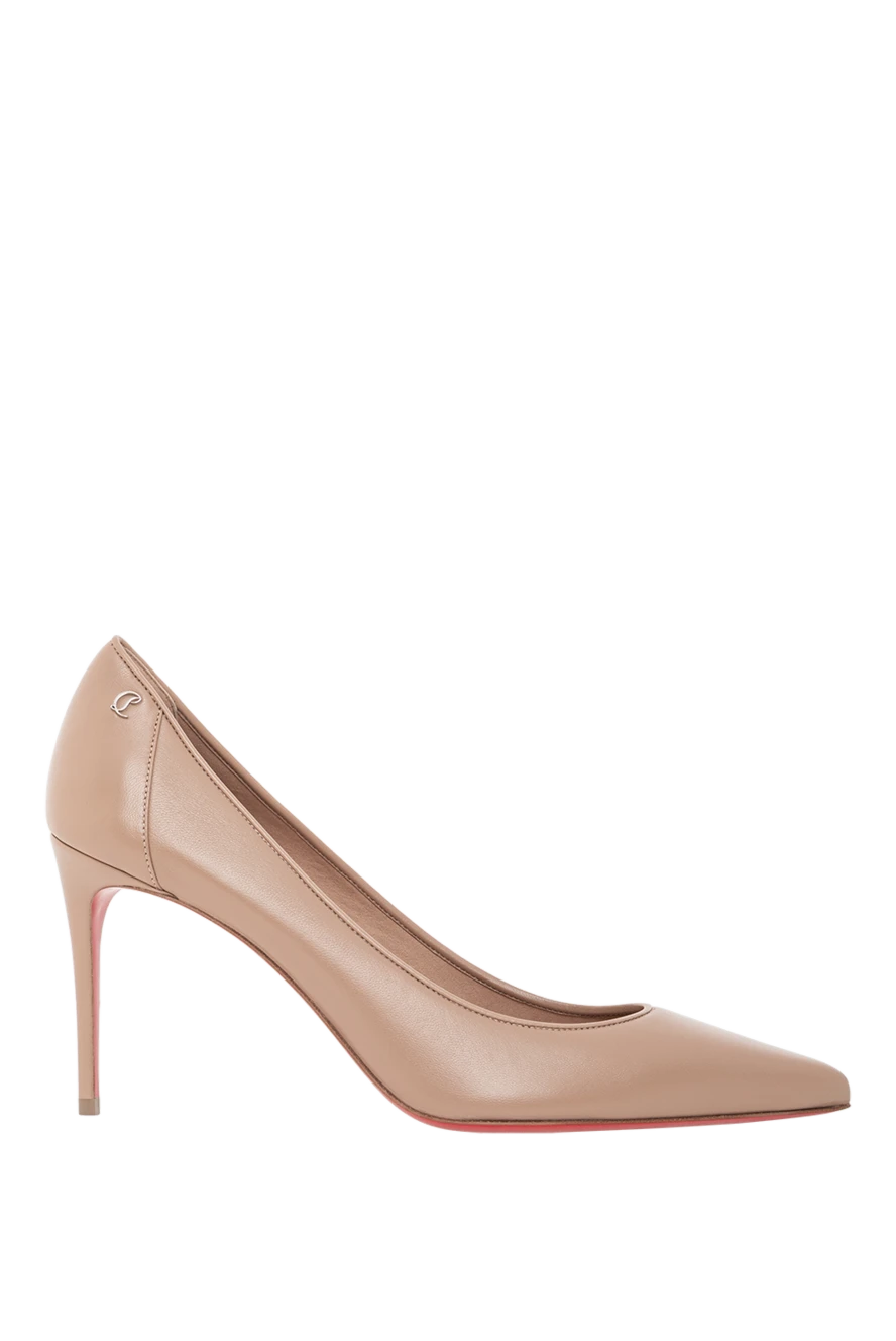 Christian Louboutin изящные бежевые туфли sporty kate в городском стиле из кожи ягненка наппа 190864 - фото 1