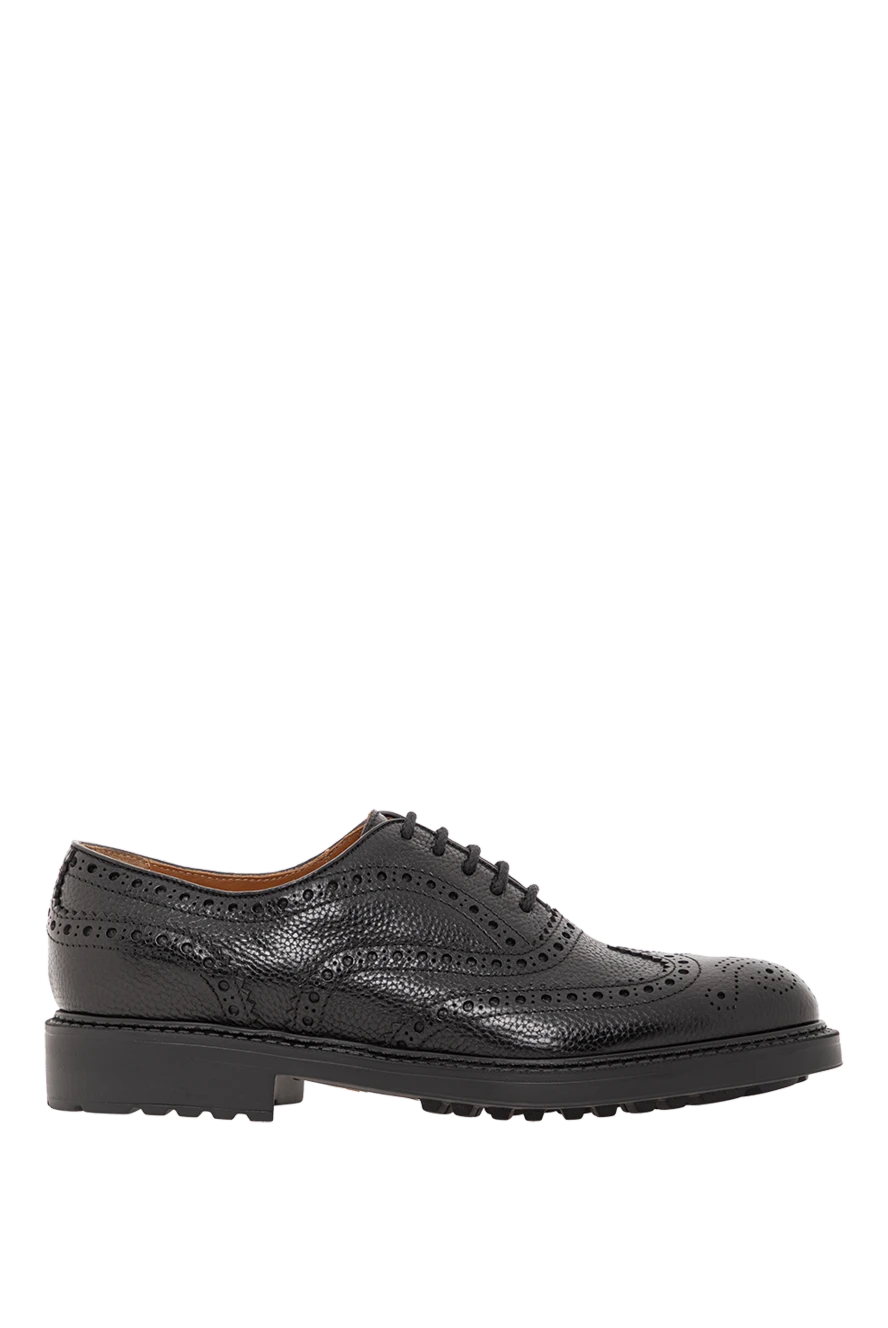 Doucal`s туфли на шнуровке из кожи в черном цвете 190873 - фото 1