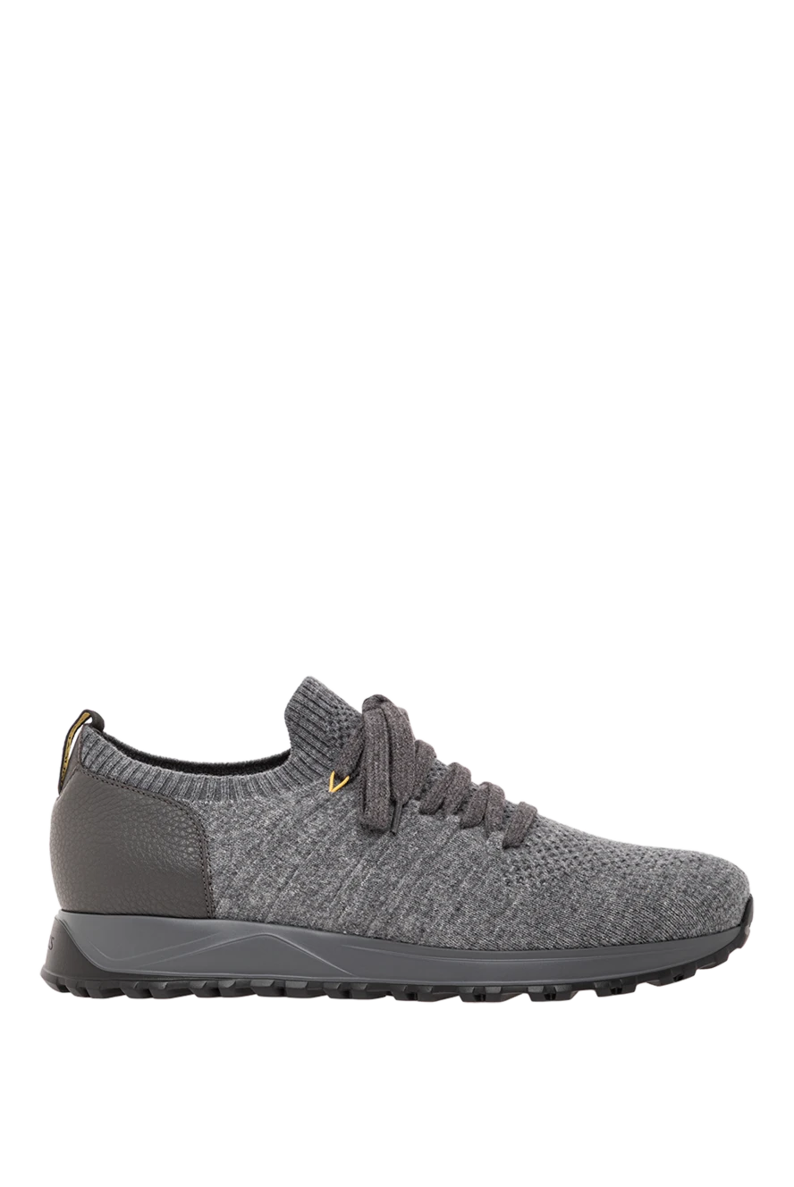 Doucal`s кроссовки серые из вязаного текстиля с кожаным задником
190880 - фото 1