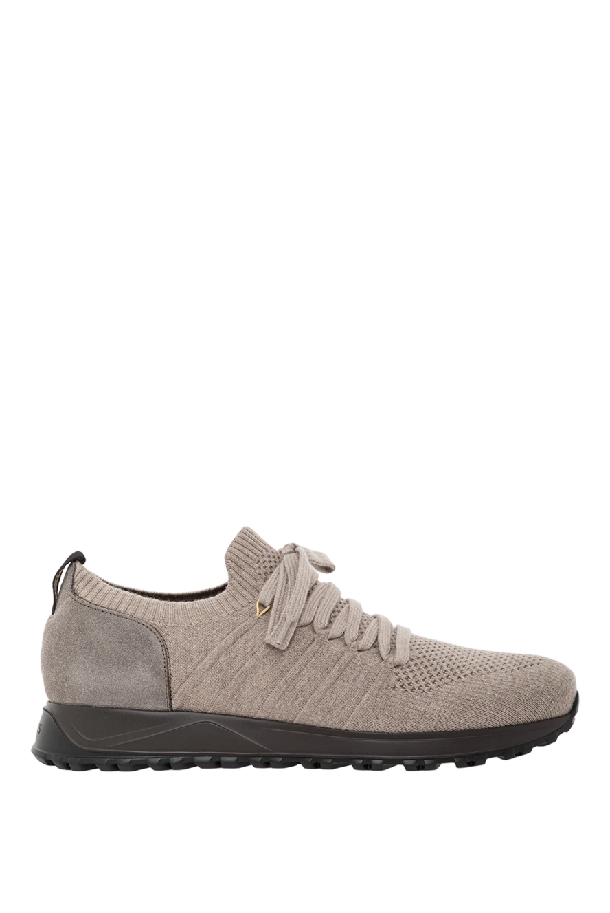 Doucal`s beige knit sneakers with a leather heel and black sole.
190888 - photo 1