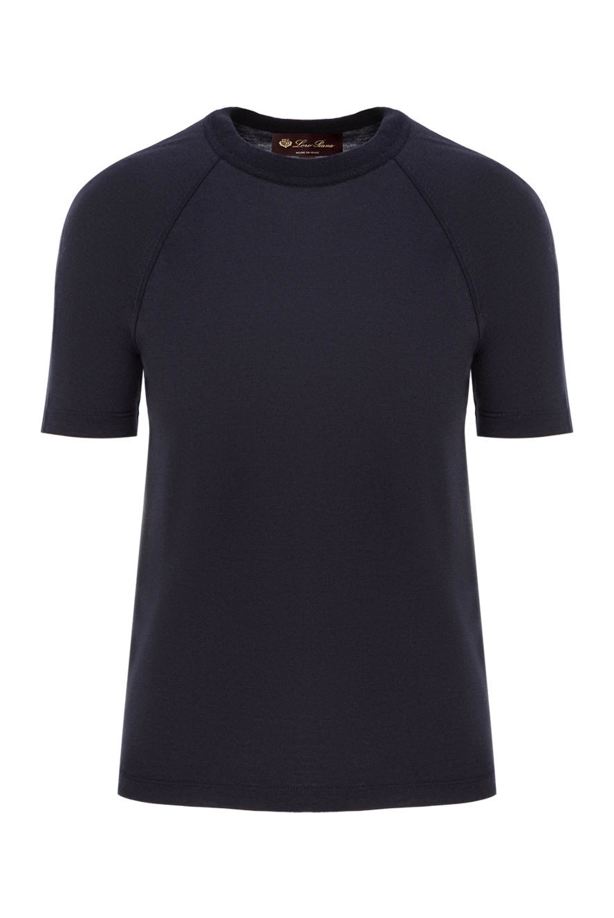 Loro Piana темно-синяя футболка из мягкого трикотажа с коротким рукавом 190970 - фото 1