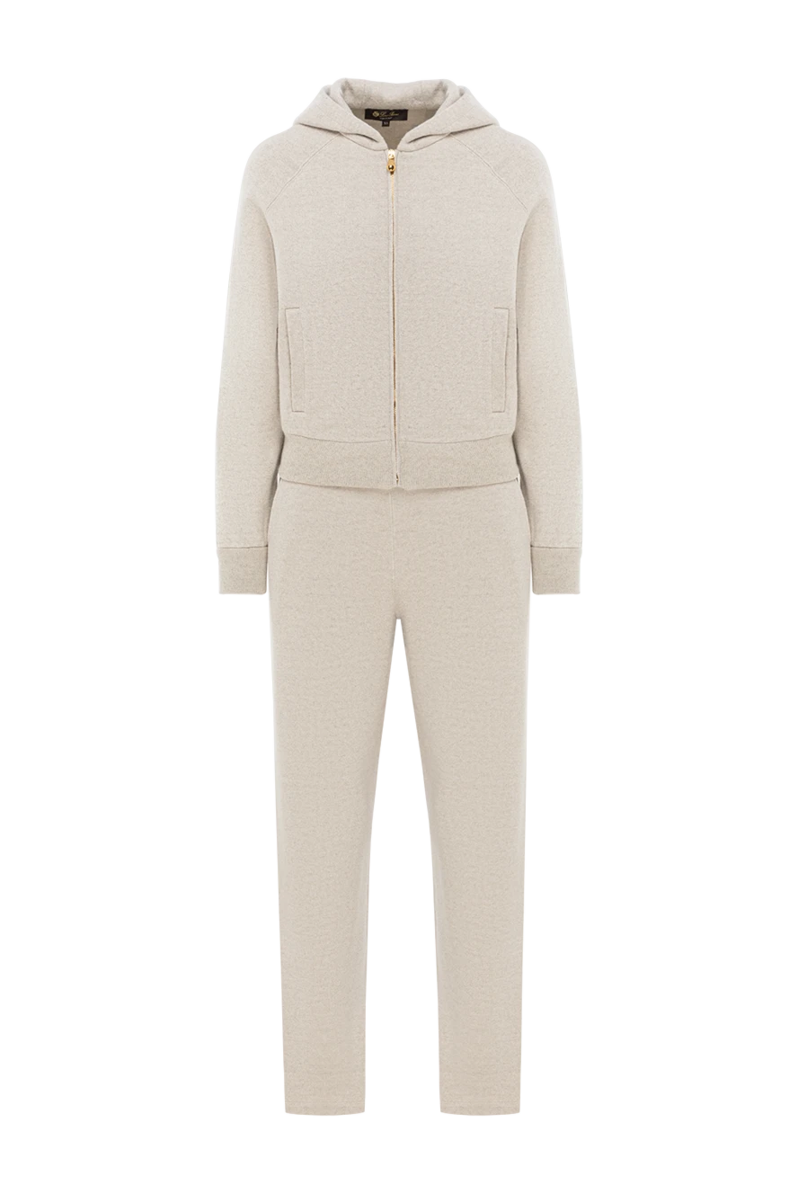 Loro Piana легкий бежевый спортивный костюм из конопли и кашемира с капюшоном
190973 - фото 1