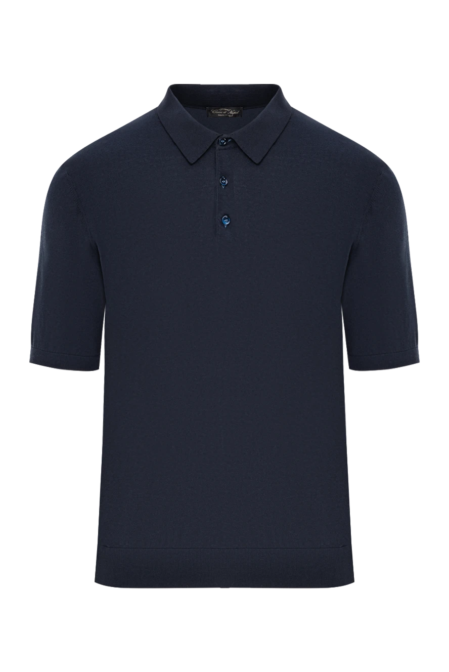 Cesare di Napoli қою көк реңктегі жұқа мақтадан тігілген поло жейде
191110 - фото 1