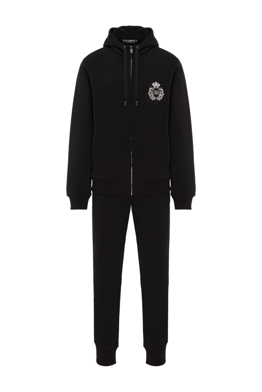Dolce & Gabbana прогулочный костюм из хлопка с капюшоном мужской черный 191120 - фото 1