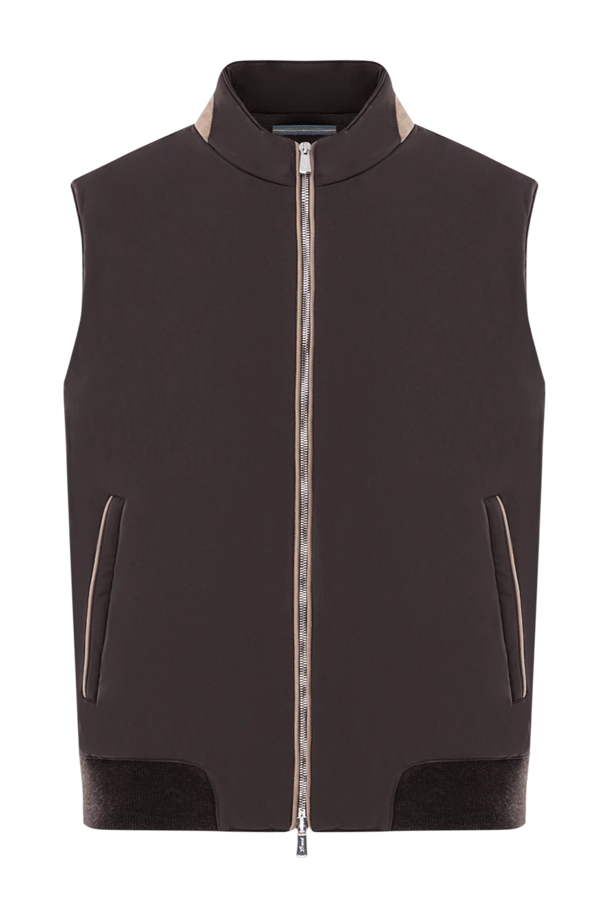 Lenoci минималистичный коричневый жилет в гладком исполнении 191135 - фото 1