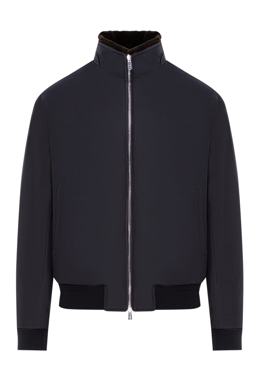 Lenoci blue jacket made of thick nylon with a fur interior. 191140 - photo 1