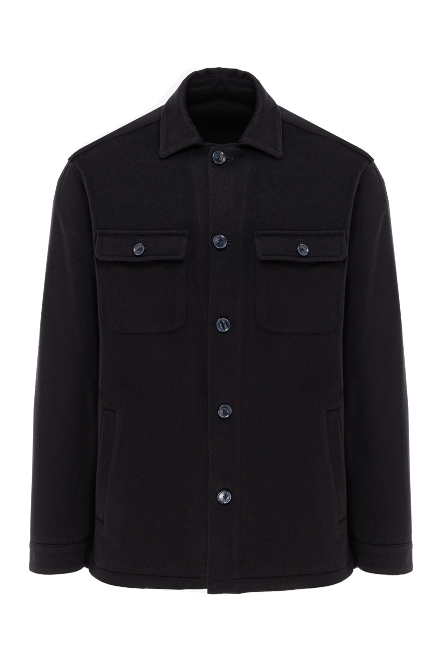 Lenoci black cashmere shirt jacket with patch pockets 191147 - photo 1