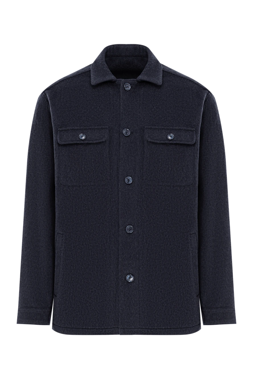 Lenoci жамау қалталары бар көк кашемир жейде 191148 - фото 1