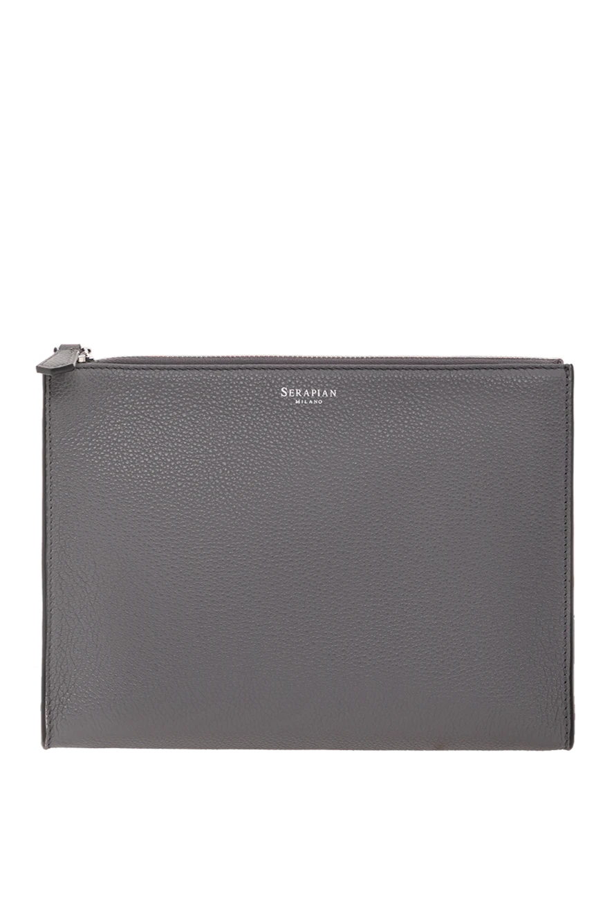 Serapian сұр түсті кашемир былғарыдан жасалған білезік ілінісу 191233 - фото 1