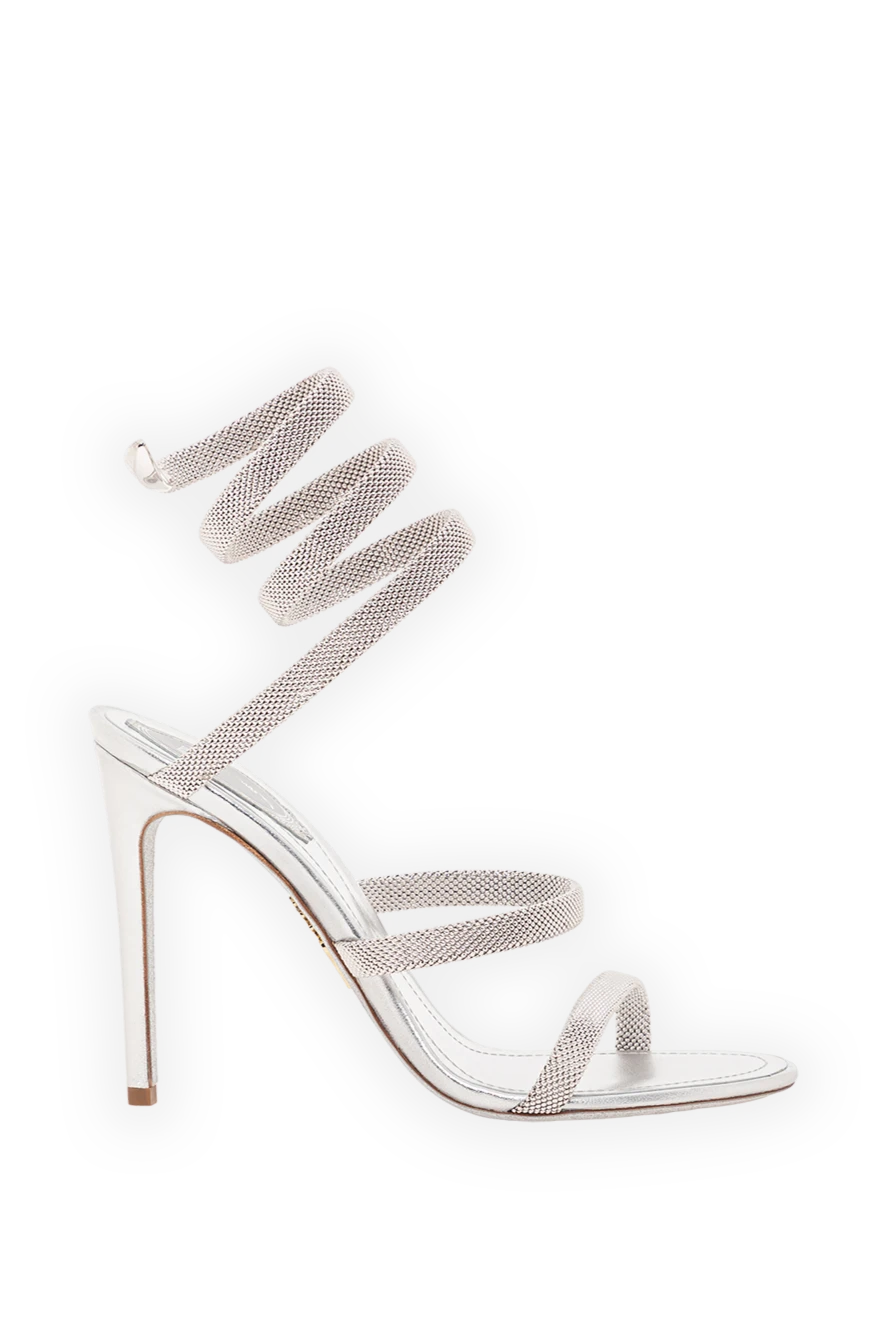 Rene Caovilla серые босоножки trigold cleo silver с серебристой сеткой 191271 - фото 1