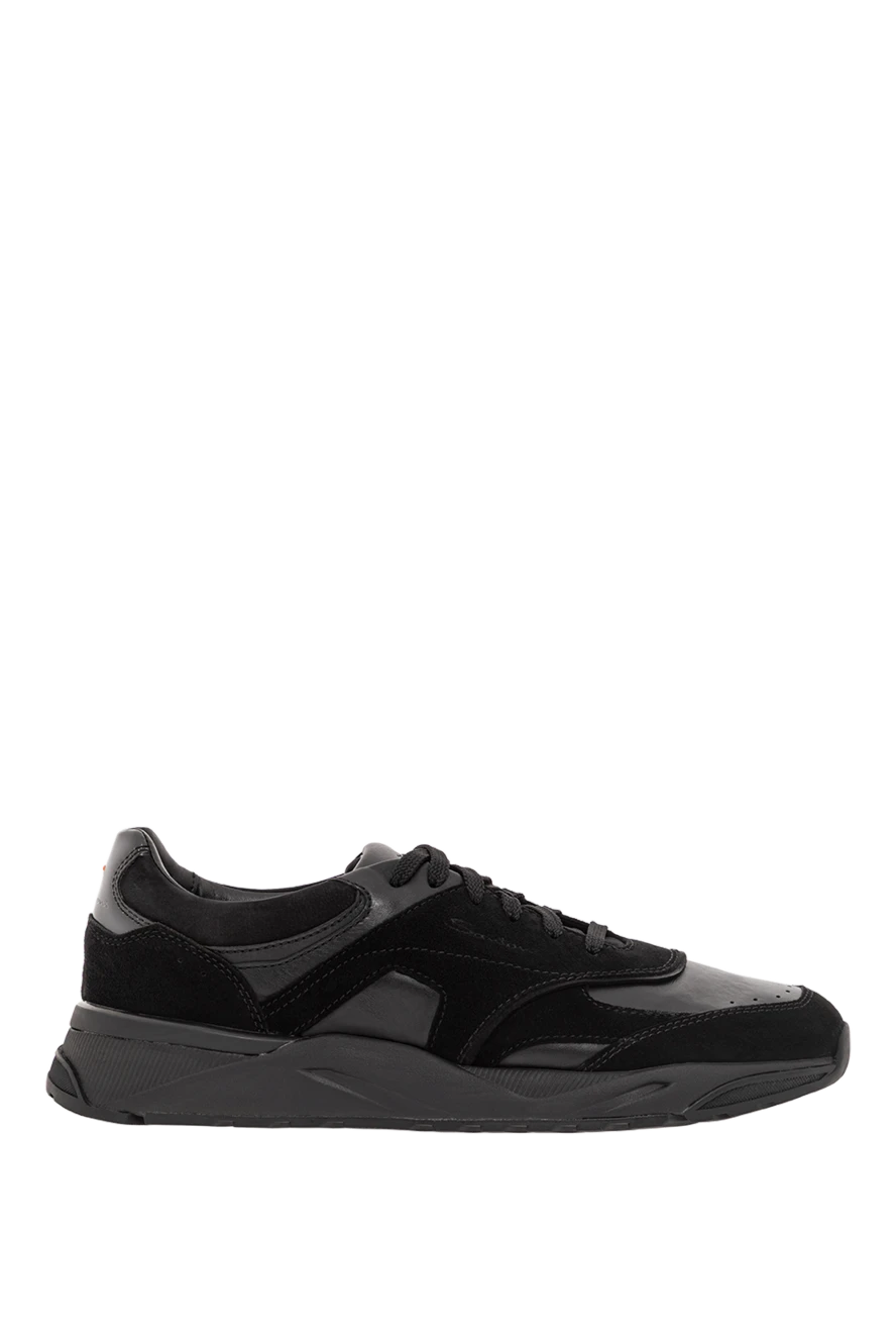 Santoni black leather sneakers with suede inserts
191275 - photo 1