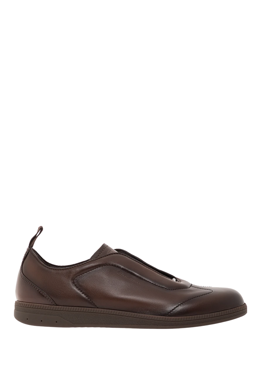 Santoni ерлерге арналған кездейсоқ қоңыр былғары кроссовкалар
191284 - фото 1