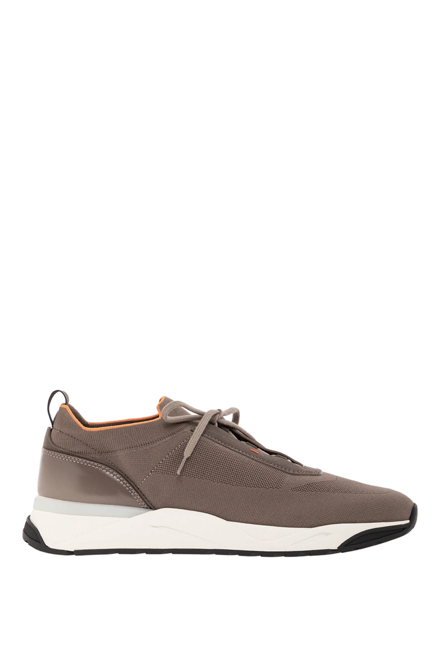 Santoni созылған тоқыма және былғарыдан жасалған ерлер бежевый кроссовкалары
191285 - фото 1