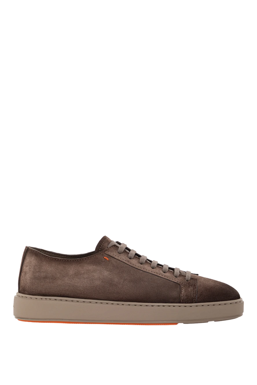 Santoni men's beige suede lace-up sneakers
191292 - photo 1