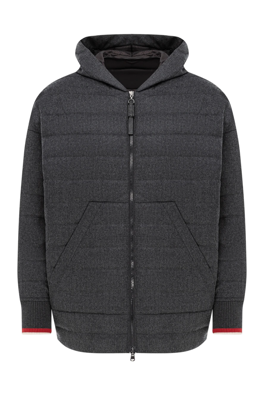 Brunello Cucinelli пуховик из шерсти с контрастными манжетами женская 191316 - фото 1