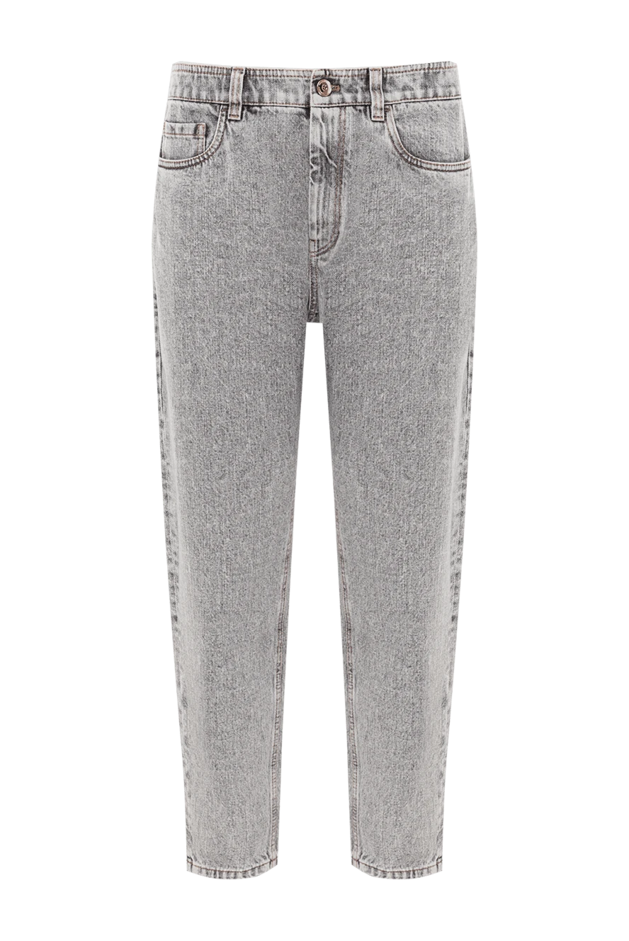 Brunello Cucinelli конусты аяқтары бар негізгі мақта джинсы 191327 - фото 1