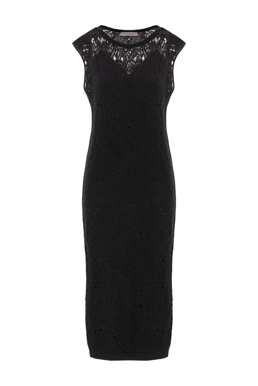 D.Exterior черное платье с ажурной текстурой без рукавов 191376 - фото 1