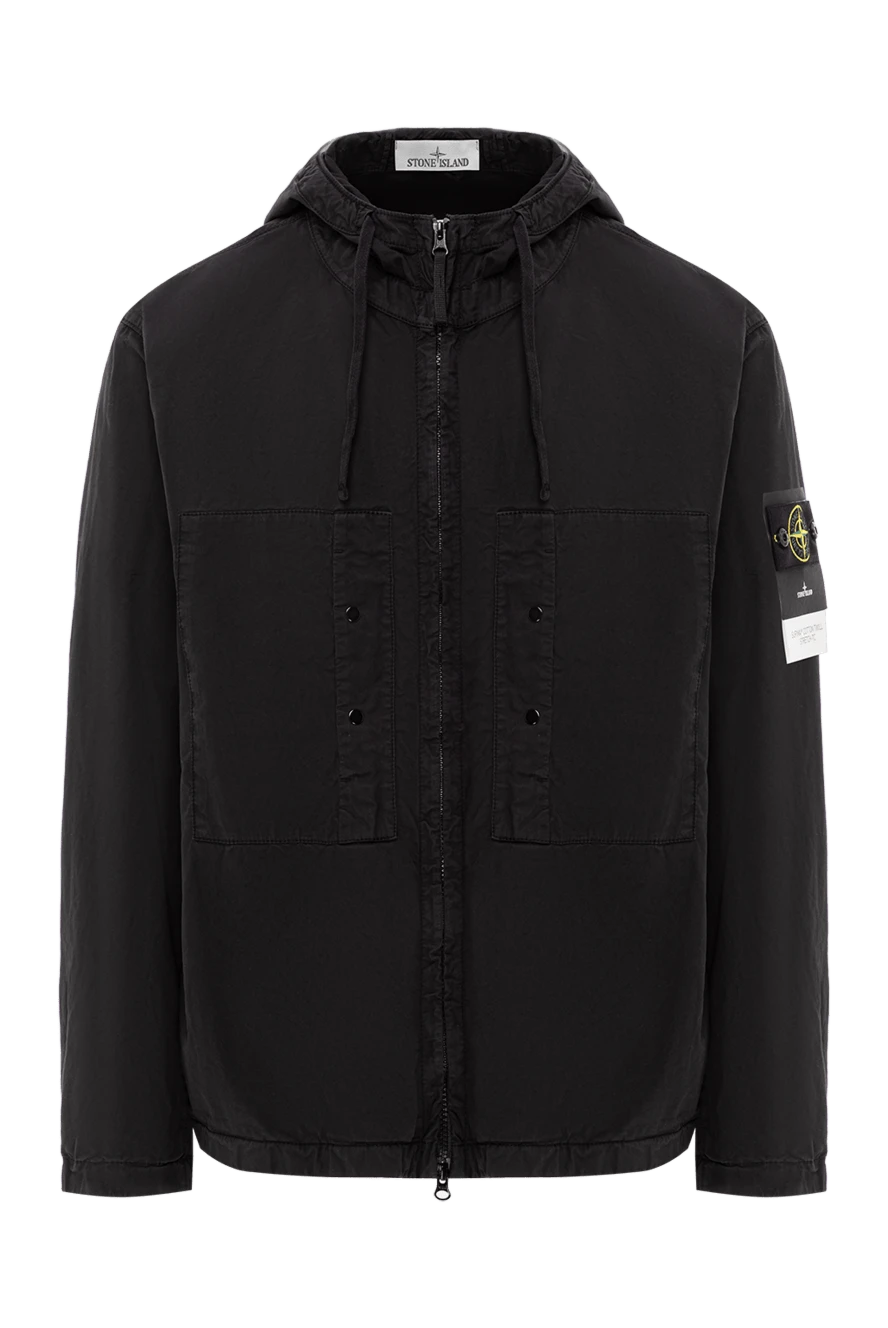 Stone Island кеудеде капюшоны және жамау қалтасы бар қара күрте
191450 - фото 1