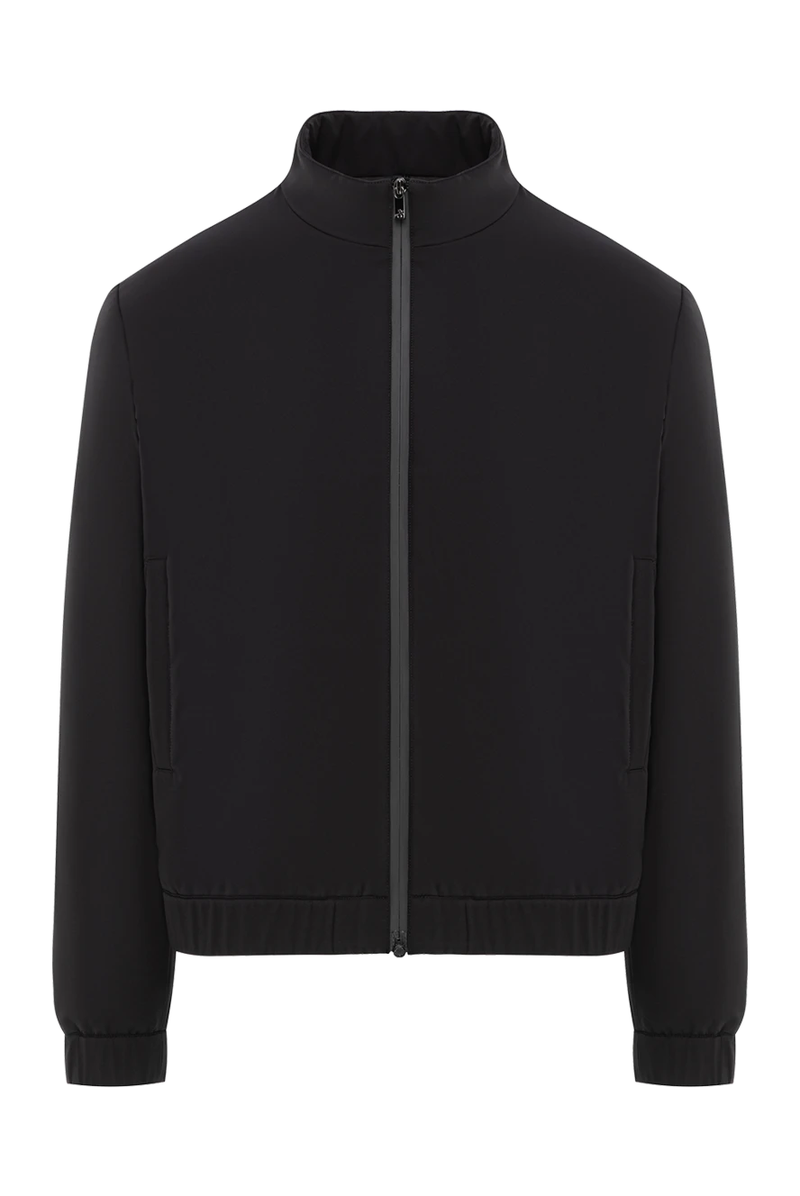 Tombolini жұмсақ күңгірт текстурасы бар қара қысқа куртка 191463 - фото 1