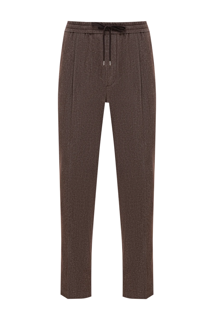 Jacob Cohen текстуралы қоңыр мақта және жүннен жасалған шалбар 191500 - фото 1