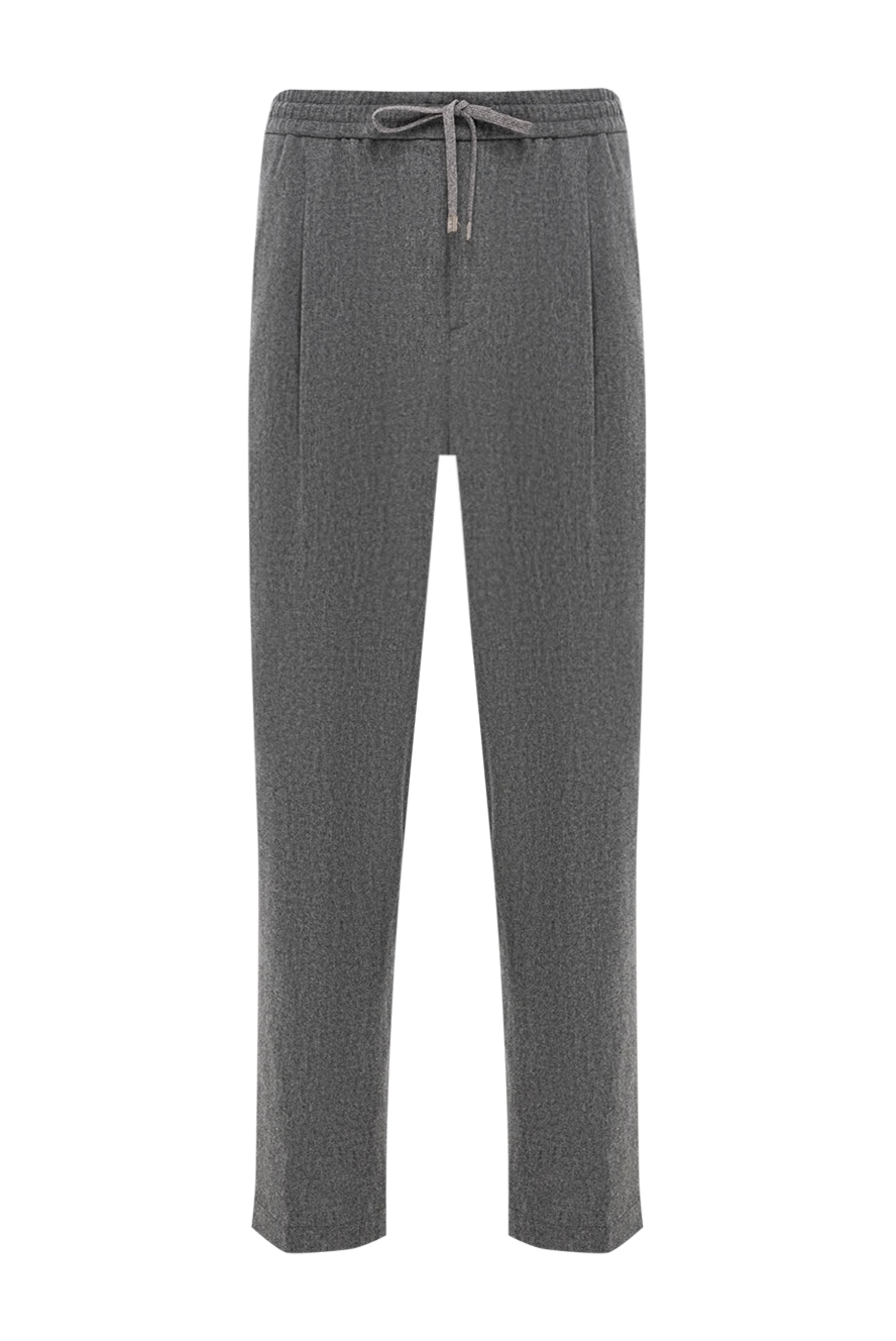 Jacob Cohen gray wool trousers with a soft texture and drawstring 191505 - photo 1