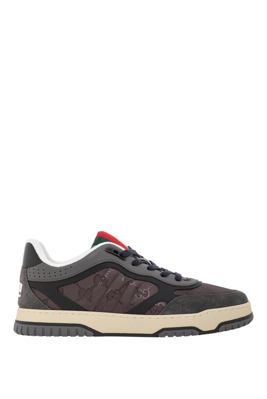 Gucci мужские кроссовки re-web из нейлона с замшевой отделкой серые
191586 - фото 1