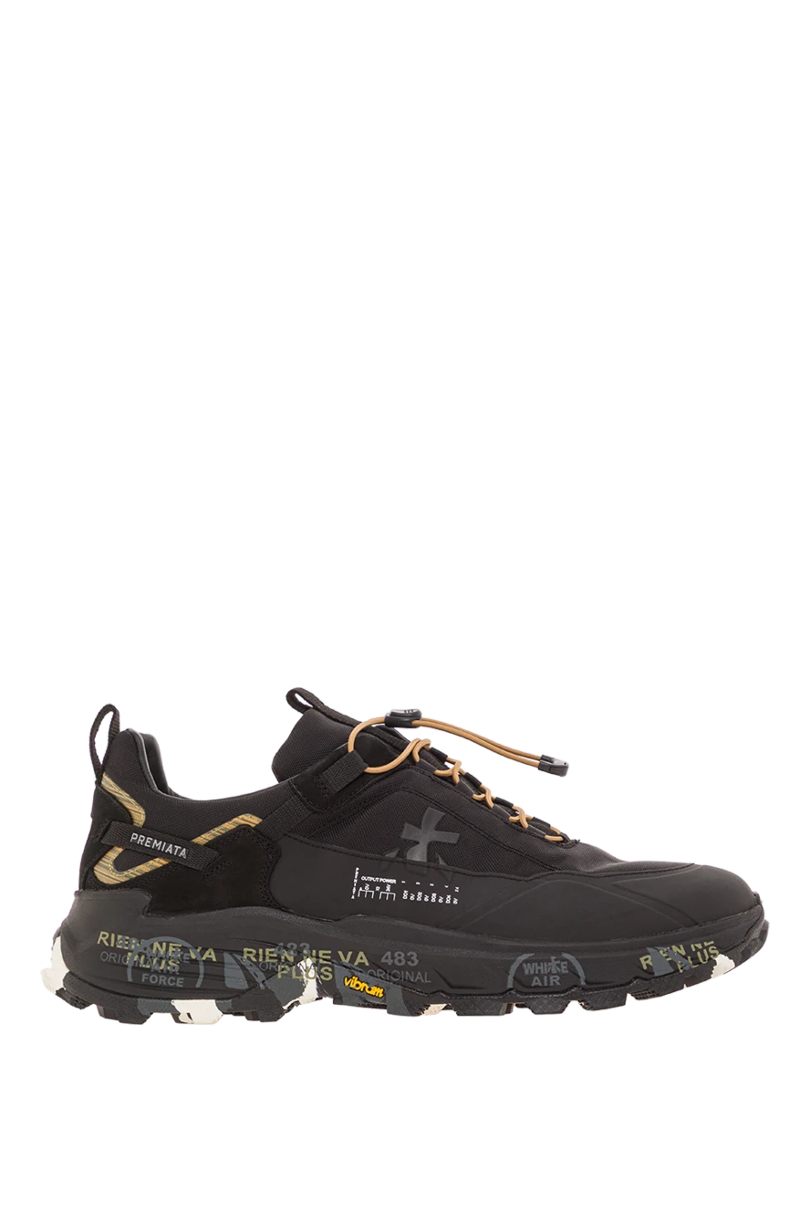 Premiata кроссовки crosso 2 из текстиля и замши черного цвета 191590 - фото 1