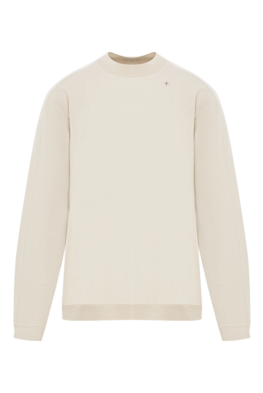 Stone Island свитшот мужской белый из хлопка с логотипом на рукаве 191628 - фото 1