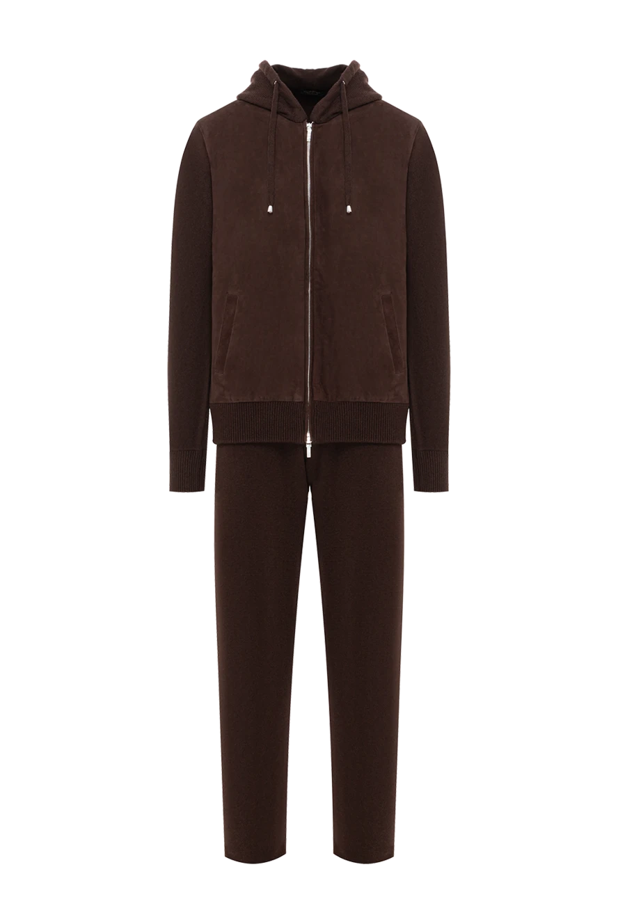 Cesare di Napoli барқыт кірістірілген қоңыр спорт костюмі
191641 - фото 1