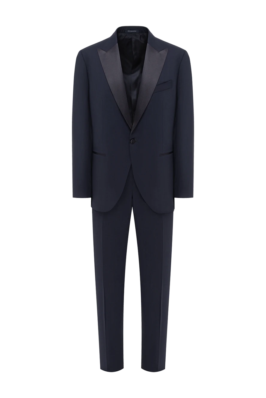 Sartoria Latorre қою көк жүннен жасалған смокинг, атласты лапельдері 191644 - фото 1