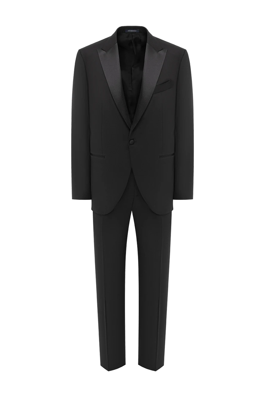 Sartoria Latorre смокинг шерстяной черный с атласными лацканами 191645 - фото 1