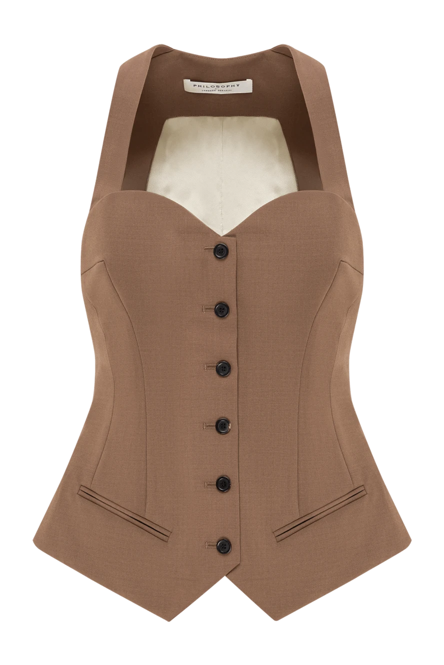 Philosophy di Lorenzo Serafini пішінді көкірекше және контраст түймелері бар қоңыр көкірекше
191648 - фото 1