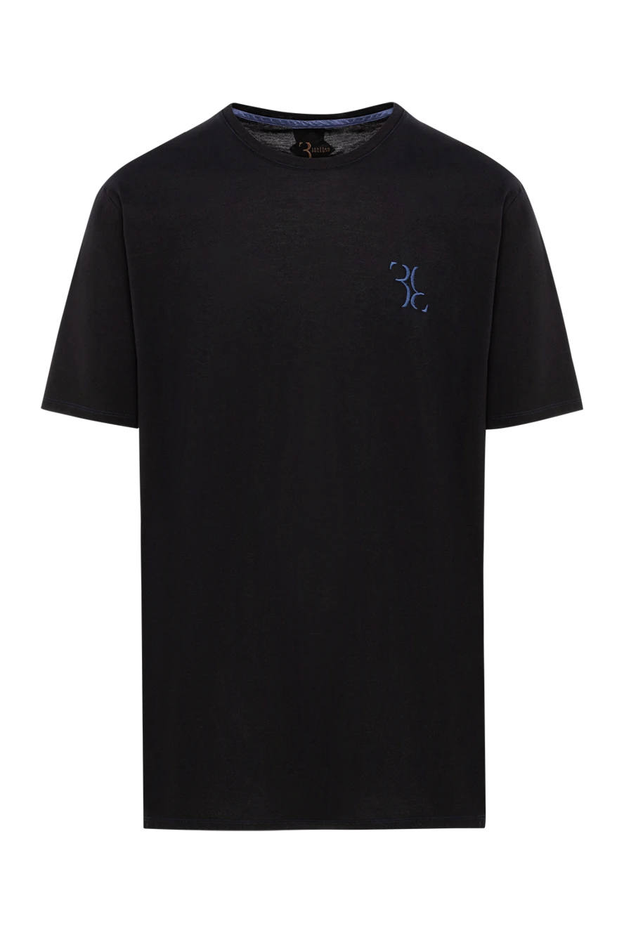Billionaire black cotton t-shirt with contrasting blue embroidery 191685 - photo 1