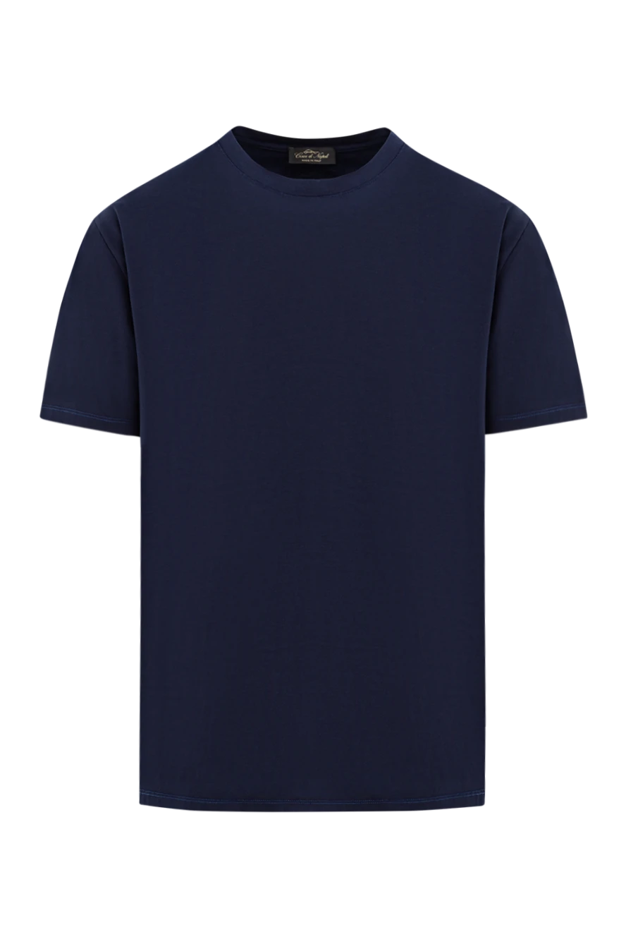 Cesare di Napoli темно синяя футболка из премиального хлопка 191689 - фото 1
