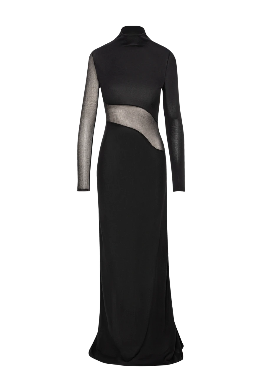 Alaia платье из шелкового трикотажа с вырезами черное макси
191707 - фото 1