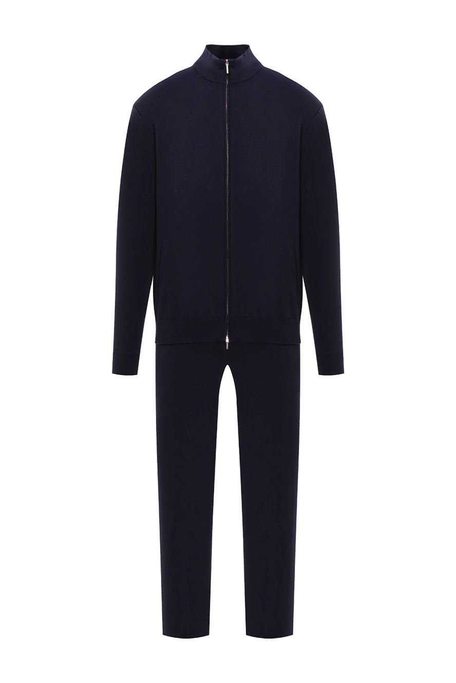 Cesare di Napoli классический спортивный костюм из шерсти с воротником стойкой синий 191727 - фото 1