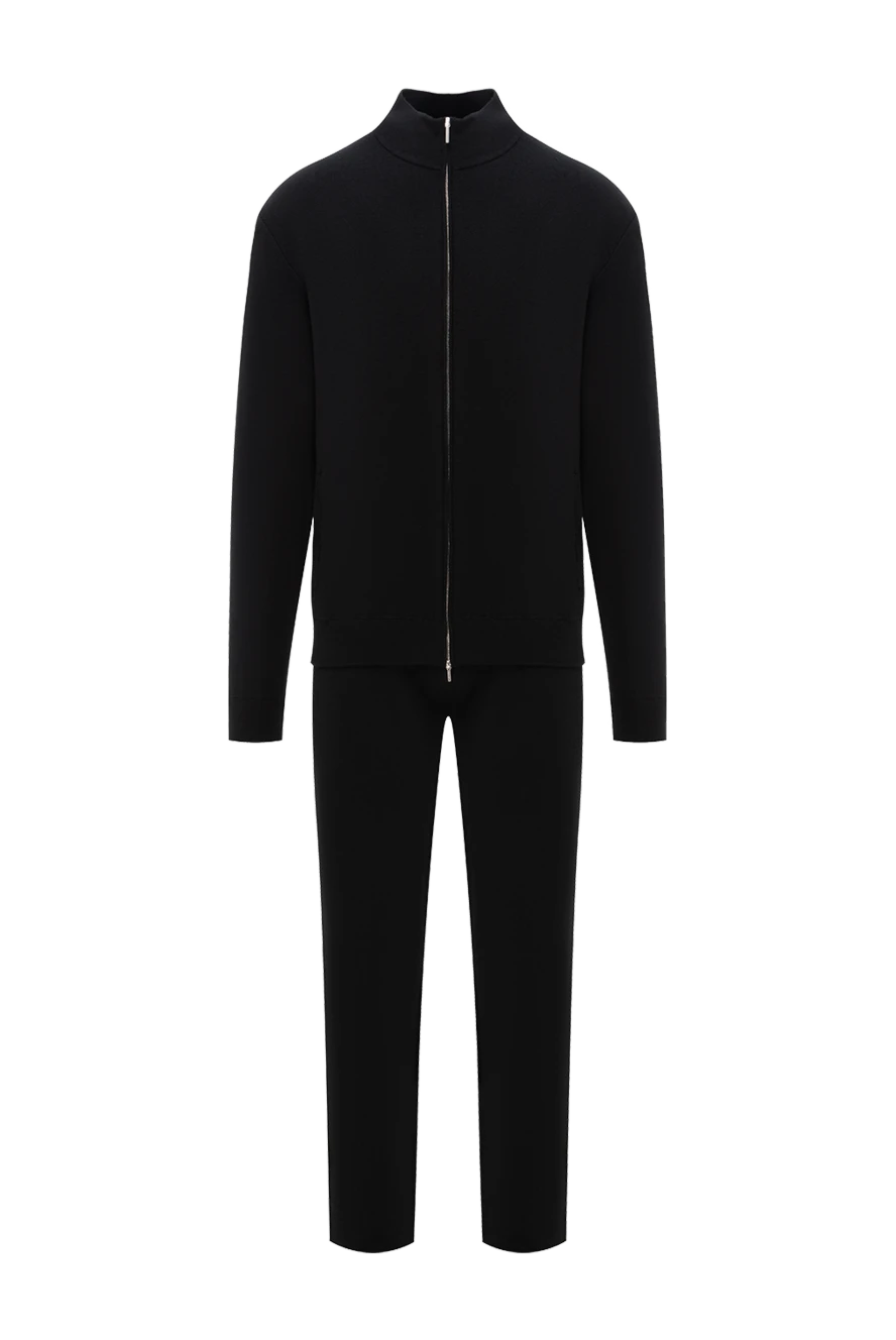 Cesare di Napoli классический спортивный костюм из шерсти с воротником стойкой черный 191729 - фото 1