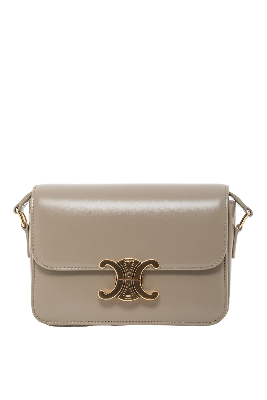 Celine сумка молодежная triomphe из блестящей телячьей кожи серая
191745 - фото 1