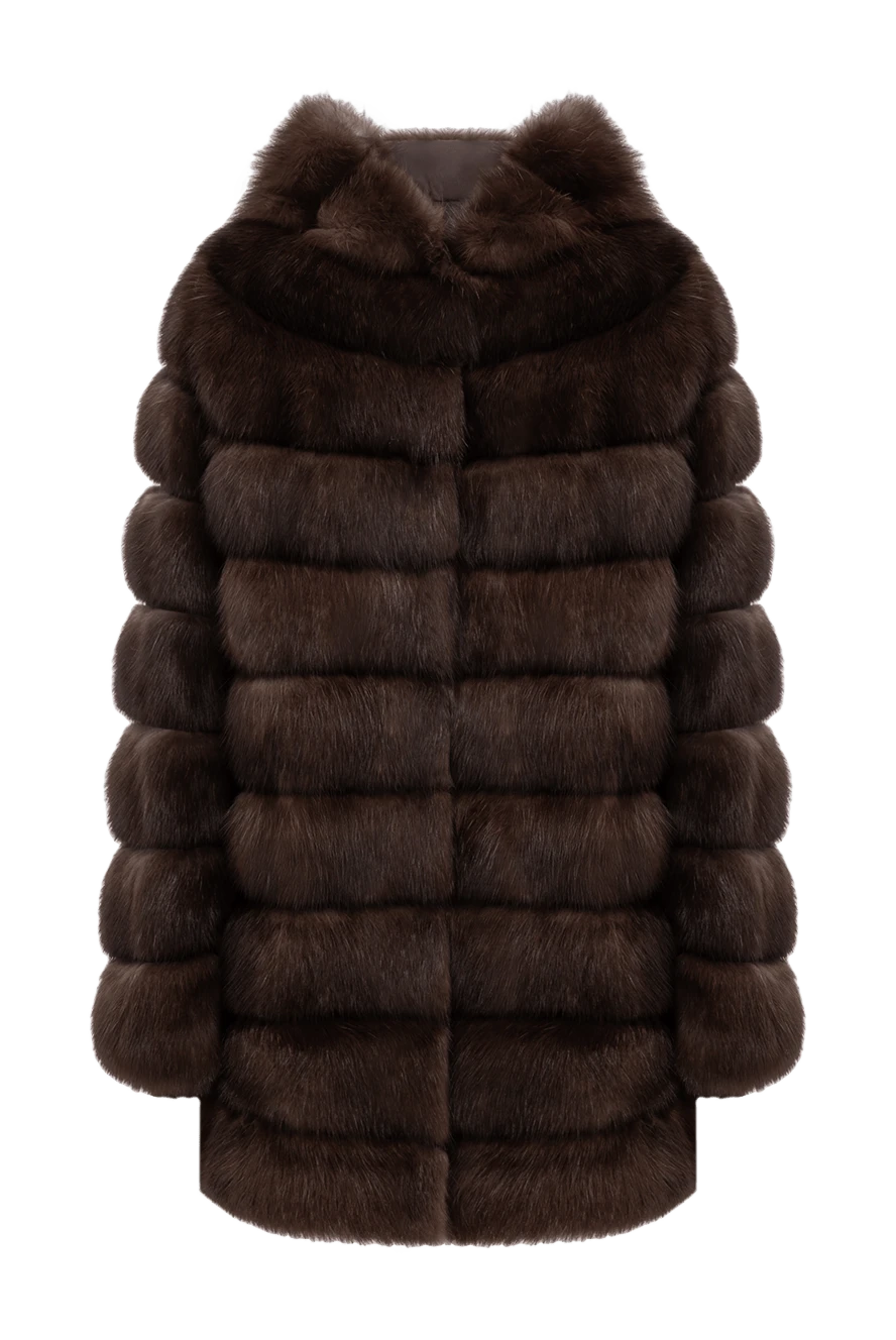 Giorgio Magnani sable fur coat with a voluminous hood and horizontal inserts 191775 - photo 1