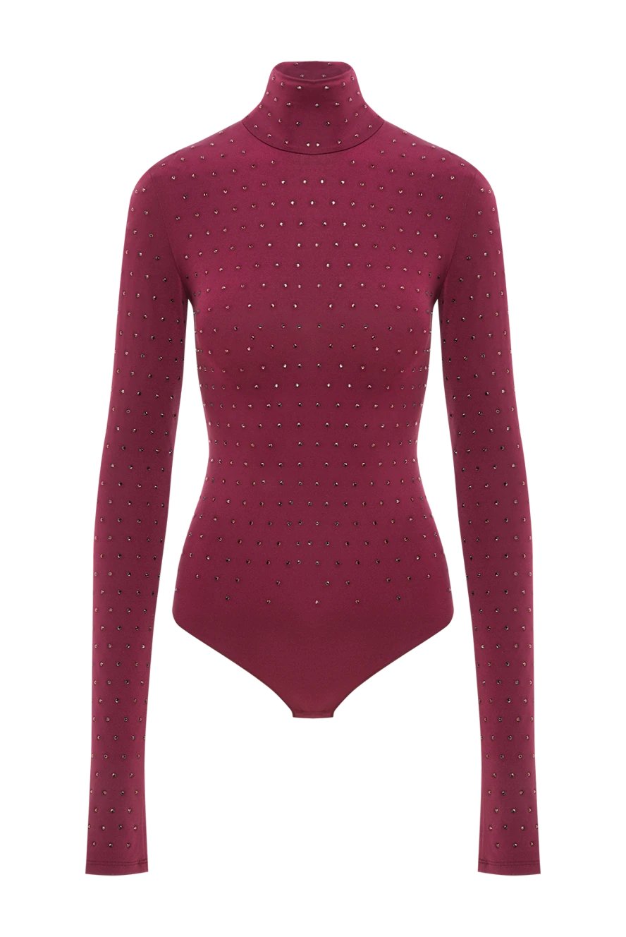 The Andamane красное боди ziggy с кристаллами и длинными рукавами 191795 - фото 1